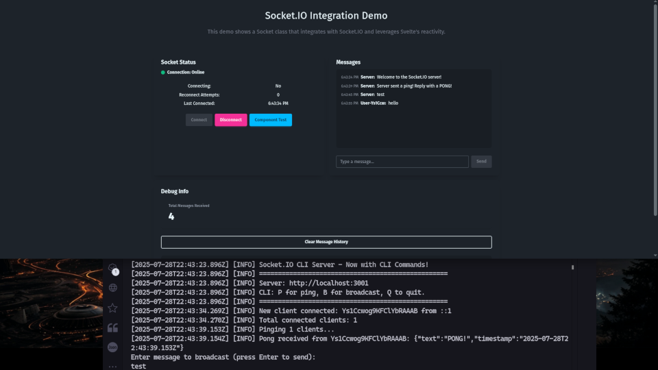 Svelte 5 SocketIO screenshot