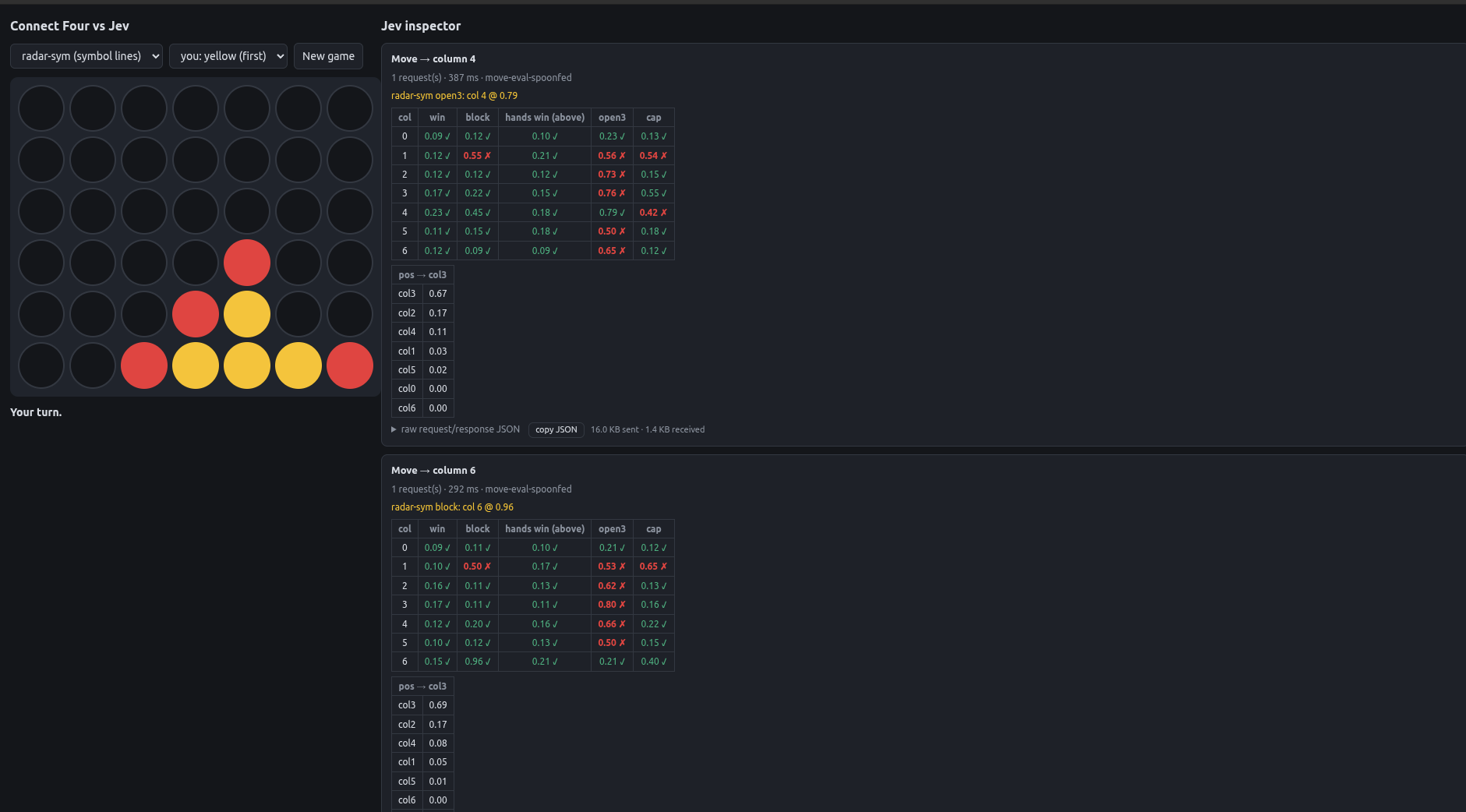 Jev Connect4 screenshot